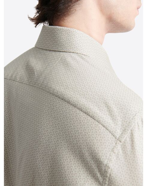 Chemise fantaisie 100% coton écru 2