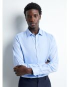 Chemise double retors en 100% coton bleu ciel