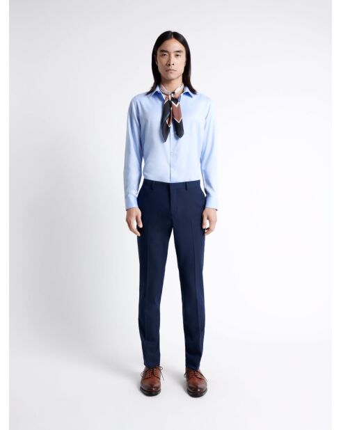 Chemise double retors en 100% coton bleu ciel