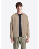 Cardigan à col chemisier beige gris