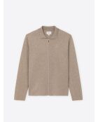 Cardigan à col chemisier beige gris