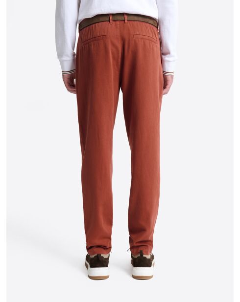 Slack en Coton & Lin orange brulé