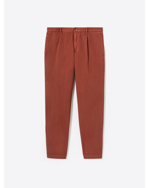 Slack en Coton & Lin orange brulé
