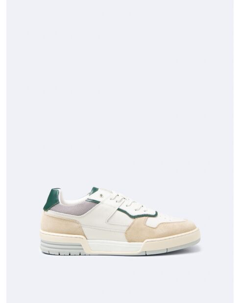 Baskets bi-matière blanches