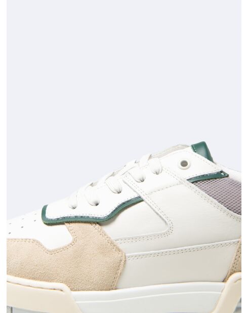 Baskets bi-matière blanches