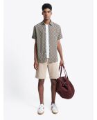 Chemise fantaisie rouge/ocre