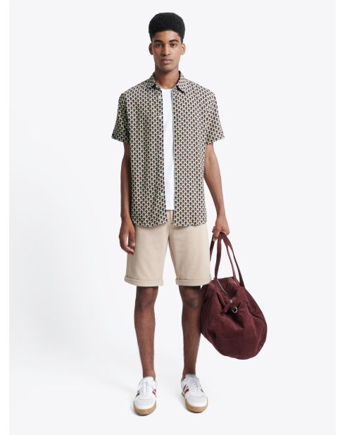 Chemise fantaisie rouge/ocre