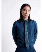 Chemise 100% coton bleu outremer