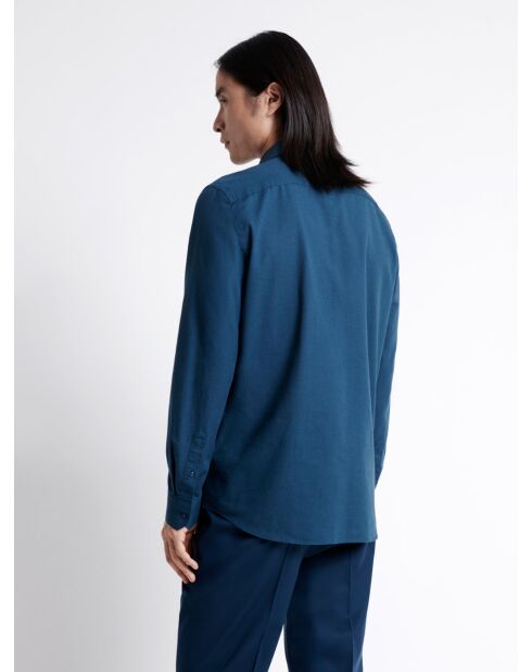 Chemise 100% coton bleu outremer