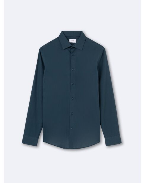 Chemise 100% coton bleu outremer