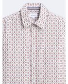 Chemise 100% coton fantaisie orange brulé