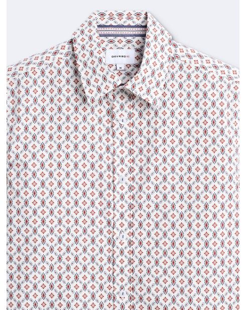 Chemise 100% coton fantaisie orange brulé