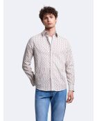 Chemise 100% coton fantaisie orange brulé