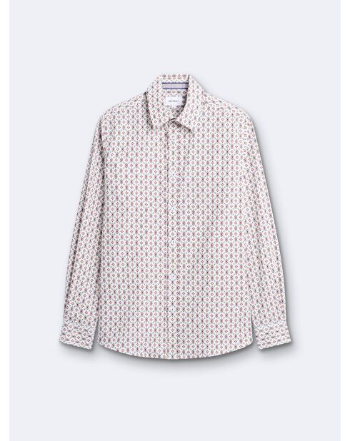 Chemise 100% coton fantaisie orange brulé