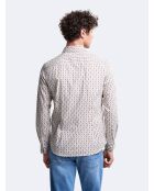 Chemise 100% coton fantaisie orange brulé