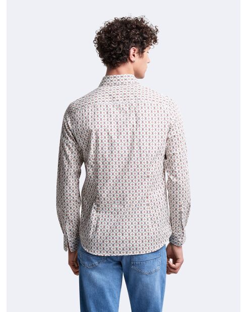 Chemise 100% coton fantaisie orange brulé