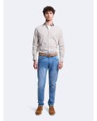 Chemise 100% coton fantaisie orange brulé