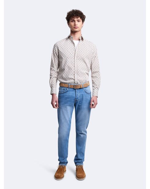 Chemise 100% coton fantaisie orange brulé