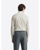 Chemise fleurie en coton stretch blanche