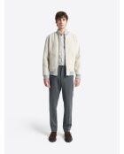 Chemise fleurie en coton stretch blanche