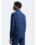 Chemise slim à carreaux bleue