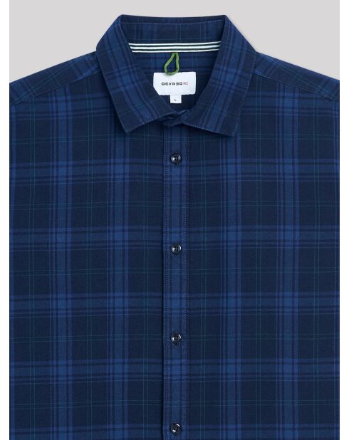 Chemise slim à carreaux bleue