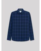 Chemise slim à carreaux bleue