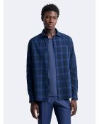 Chemise slim à carreaux bleue