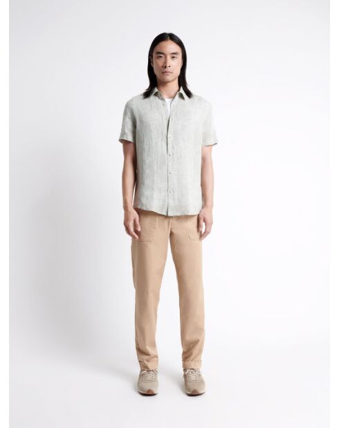 Chemise éco-responsable 100% lin vert lichen