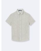 Chemise éco-responsable 100% lin vert lichen