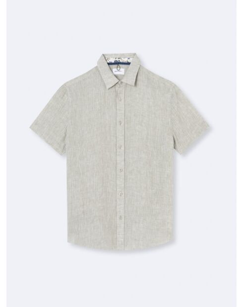 Chemise éco-responsable 100% lin vert lichen