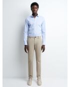 Chemise extra-slim stretch rayée bleu/blanc