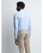 Chemise extra-slim stretch rayée bleu/blanc