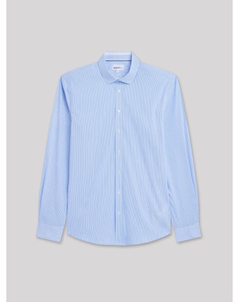 Chemise extra-slim stretch rayée bleu/blanc