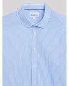 Chemise extra-slim stretch rayée bleu/blanc