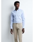 Chemise extra-slim stretch rayée bleu/blanc