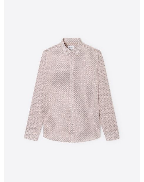 Chemise à motif en coton orange brulé