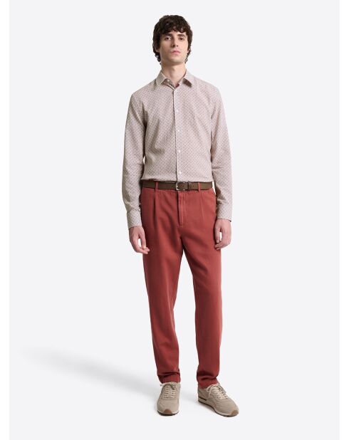 Chemise à motif en coton orange brulé