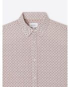 Chemise à motif en coton orange brulé