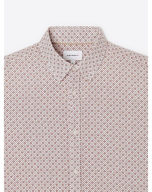 Chemise à motif en coton orange brulé