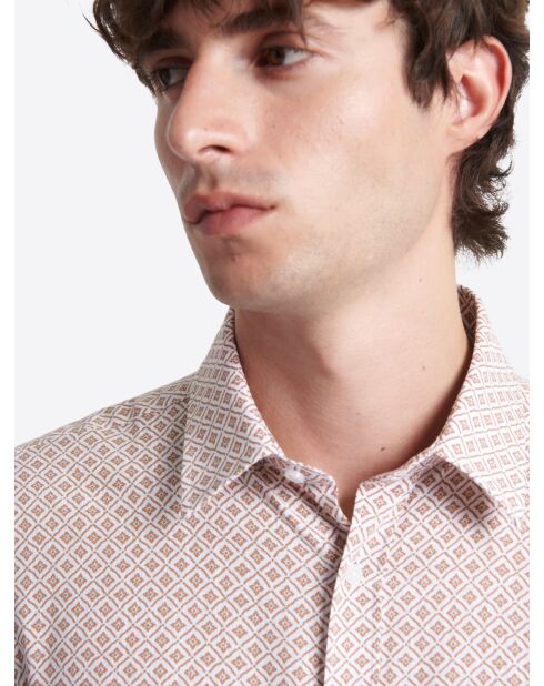 Chemise à motif en coton orange brulé