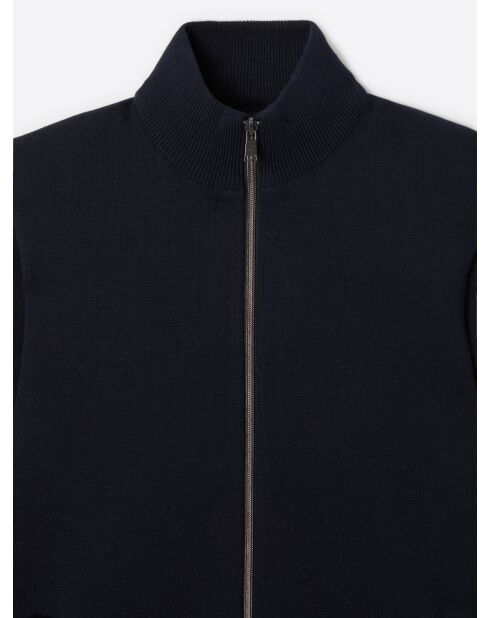 Cardigan à col zippé en coton mélangé dark saphir