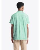 Chemise fantaisie regular 100% coton vert aqua