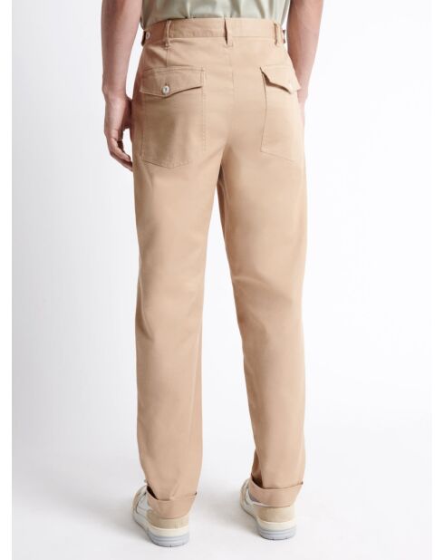 Slack en coton mélangé beige automne