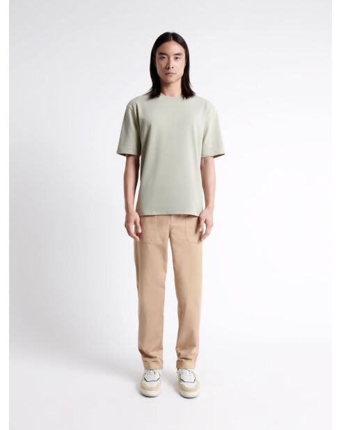 Slack en coton mélangé beige automne