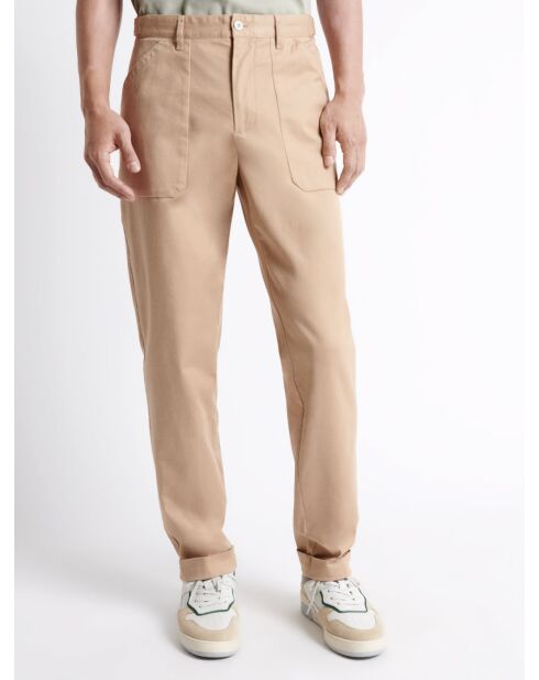 Slack en coton mélangé beige automne