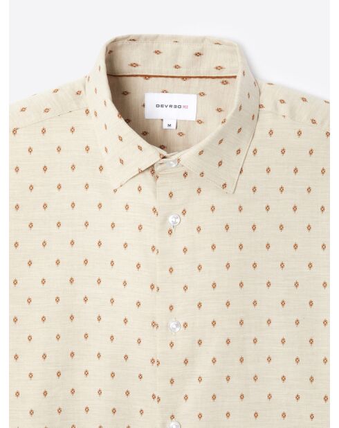 Chemise à pois 100% coton ivoire