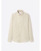 Chemise à pois 100% coton ivoire