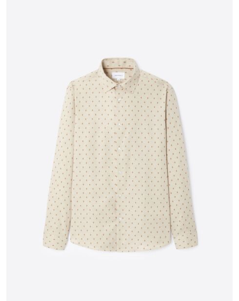 Chemise à pois 100% coton ivoire