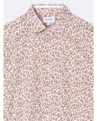 Chemise à manches courtes slim végétale orange abricot